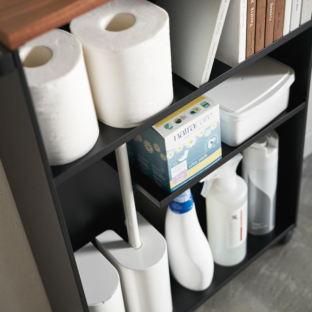 Semi-Closed storage cart - Tower - black Schwarz, Schwarz