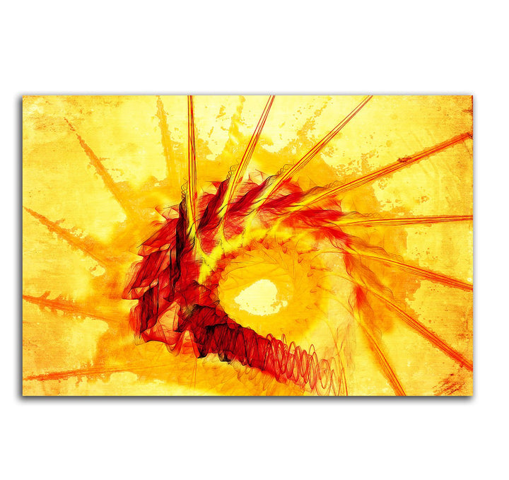 Paul Sinus Art 60x80cm Abstrakt015_Leinwandbild Abstrakte Kunst gelb rot Feuer Spirit Kunstdruck auf