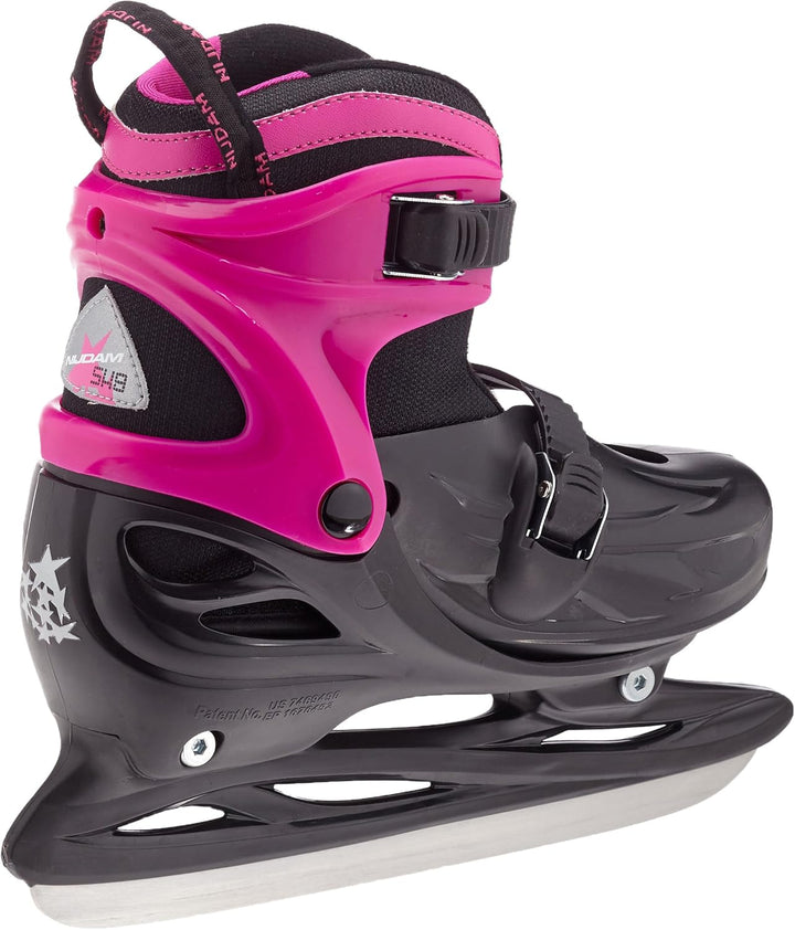 Nijdam Kinder Eishockeyschlittschuhe Verstellbar 34-37 Schwarz/Fuchsia, 34-37 Schwarz/Fuchsia