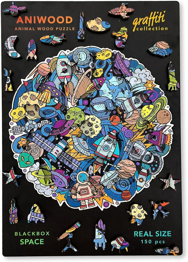 ANIWOOD Holzpuzzle Erwachsene Tieren. Gestanzter Deckel, Lebensgrosse Puzzle-Box. 3 Schwierigkeitsmo