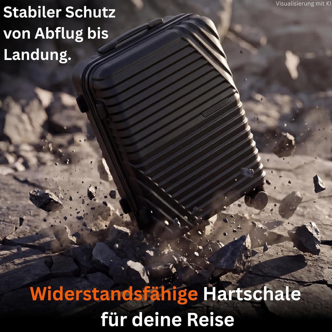 Premium Handgepäck Koffer 55x40x20cm - passend für Ryanair, Lufthansa, Eurowings und co. I 38L Handg