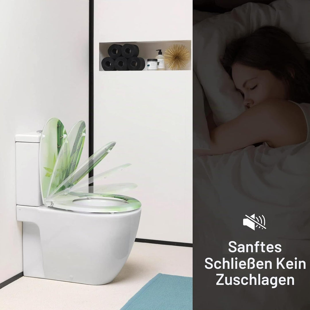 WOLTU Toilettendeckel mit Absenkautomatik Klodeckel WC Sitz Softclose antibakterielle Klobrille mit
