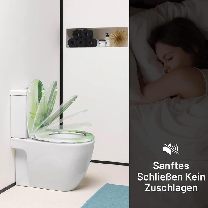 WOLTU Toilettendeckel mit Absenkautomatik Klodeckel WC Sitz Softclose antibakterielle Klobrille mit