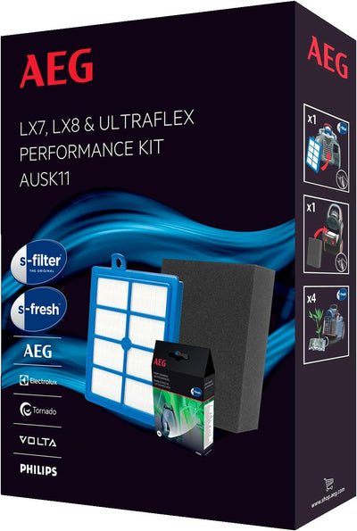 AEG AUSK11 Performance Kit für LX7, LX8 (1 Allergy Plus Filter, 1 Feinstaubfilter EF129, waschbar, 4
