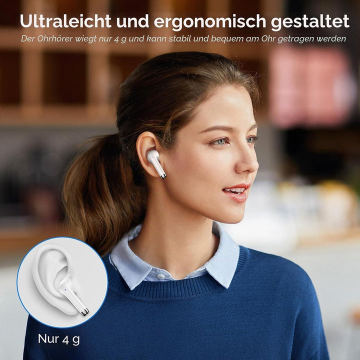 Bluetooth Kopfhörer, 2026 Neu In Ear Kopfhörer Kabellos Bluetooth 5.3 mit 4 ENC Mic, HiFi Stereo Noi