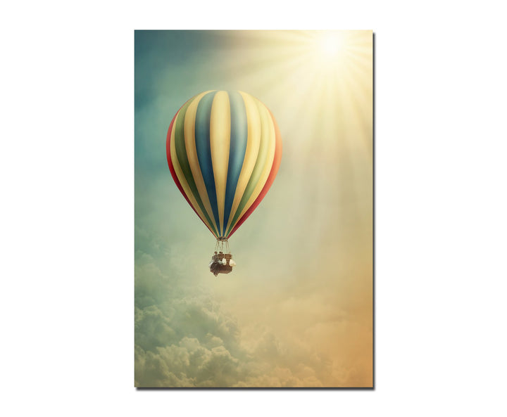 Paul Sinus Art 120x80cm - WANDBILD Heissluftballon Himmel Sonne Wolken - Leinwandbild auf Keilrahmen