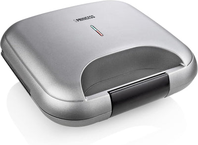 Princess Sandwich Maker DeLuxe in Mattoptik, 22x12cm Bratfläche, 750 Watt, 0,85 M Kabellänge, mit Si