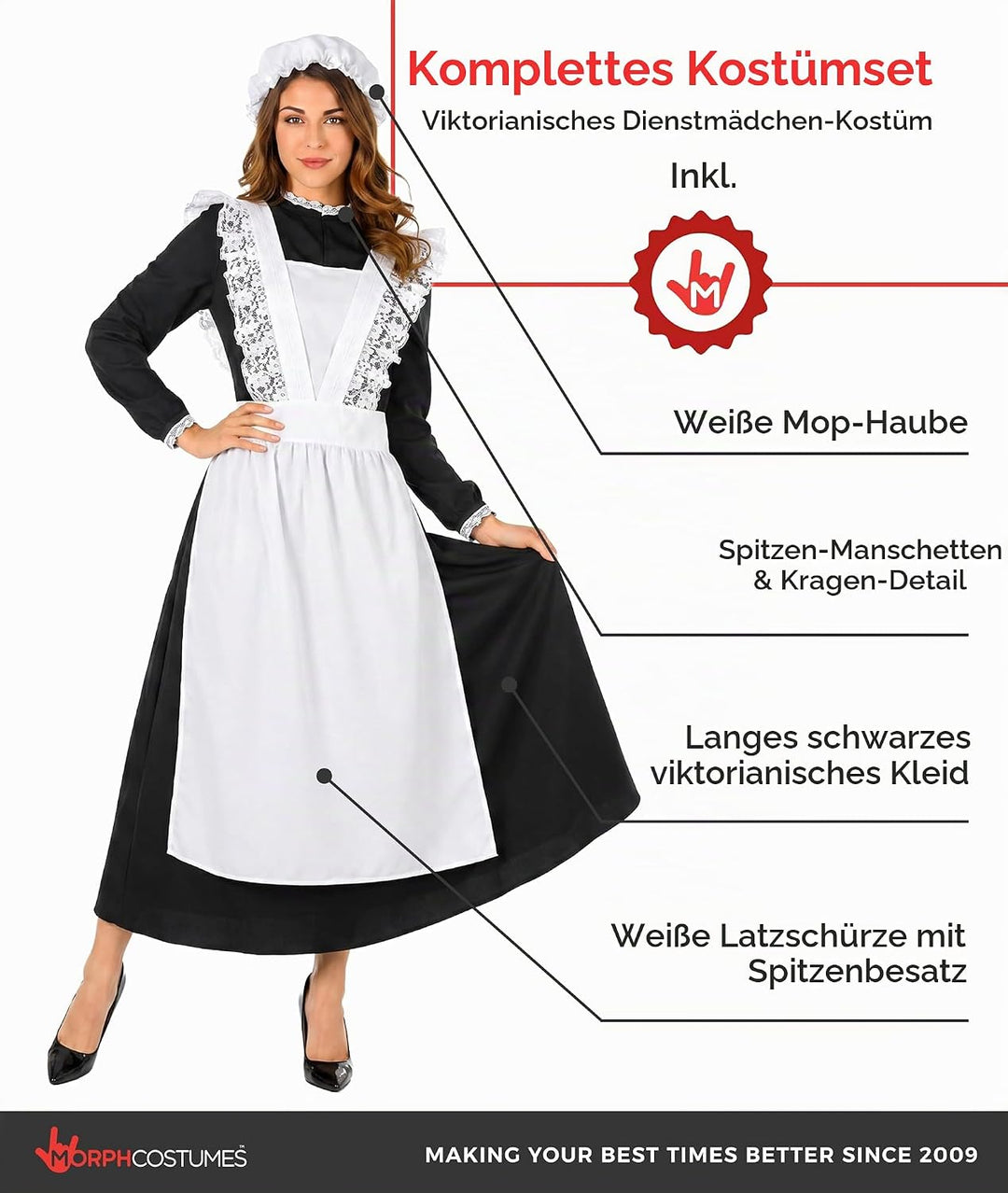 Fun Shack Dienstmädchen Kostüm, Dienstmädchen Kleid, Hausmädchen Kostüm, Dienstmädchen Kostüm Damen,