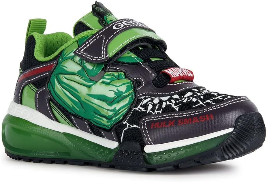 Geox Jungen J Bayonyc Boy Sneaker 31 EU Black Green, 31 EU Black Green