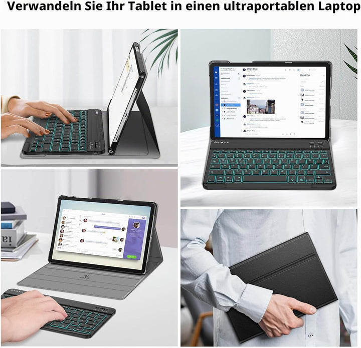FINTIE Beleuchtete Tastatur Hülle für Samsung Galaxy Tab A11+ Plus 11" 2025 / Tab A9+ Plus 11 Zoll 2