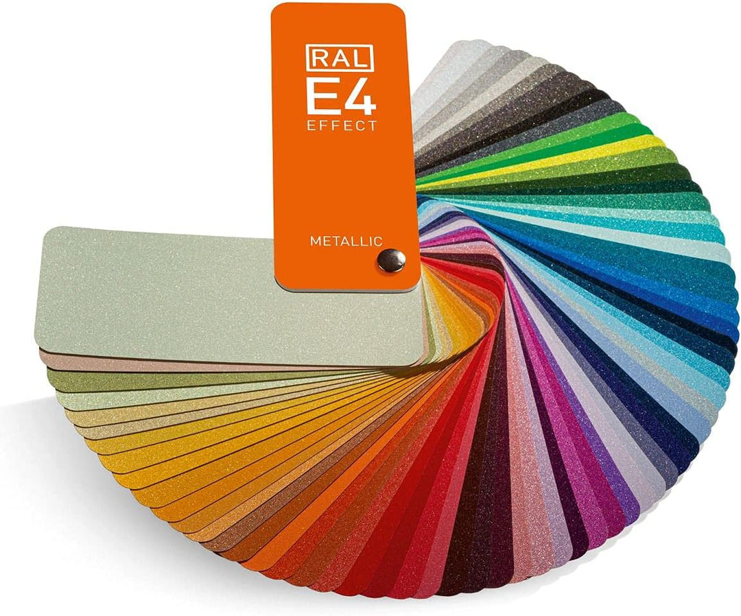 RAL E4 Farbfächer, 70 Metallic-Farben, ganzseitige Farbmuster,