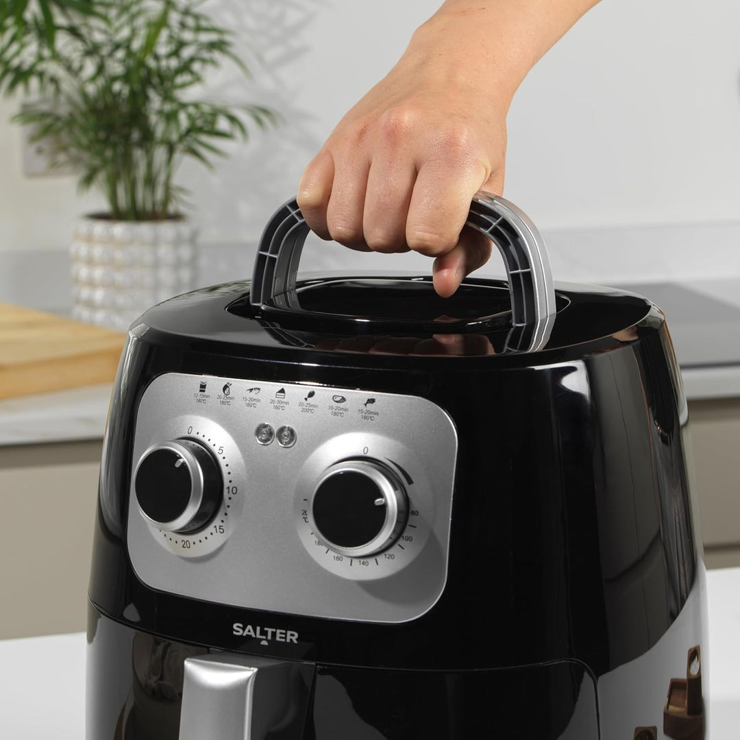 Salter manuelle 4,2-Liter-Heissluftfritteuse – ölfreier Multikocher, Heissluftzirkulation, abnehmbar