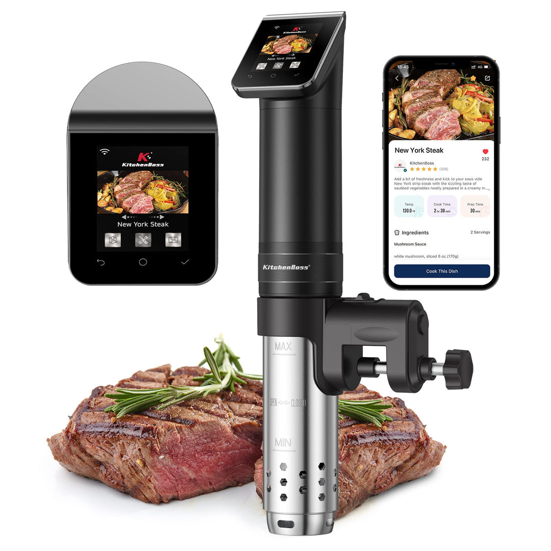 KitchenBoss Sous Vide Garer Stick WLAN: G330 Wifi Präzisionskocher Präziser Temperatureinstellung bi