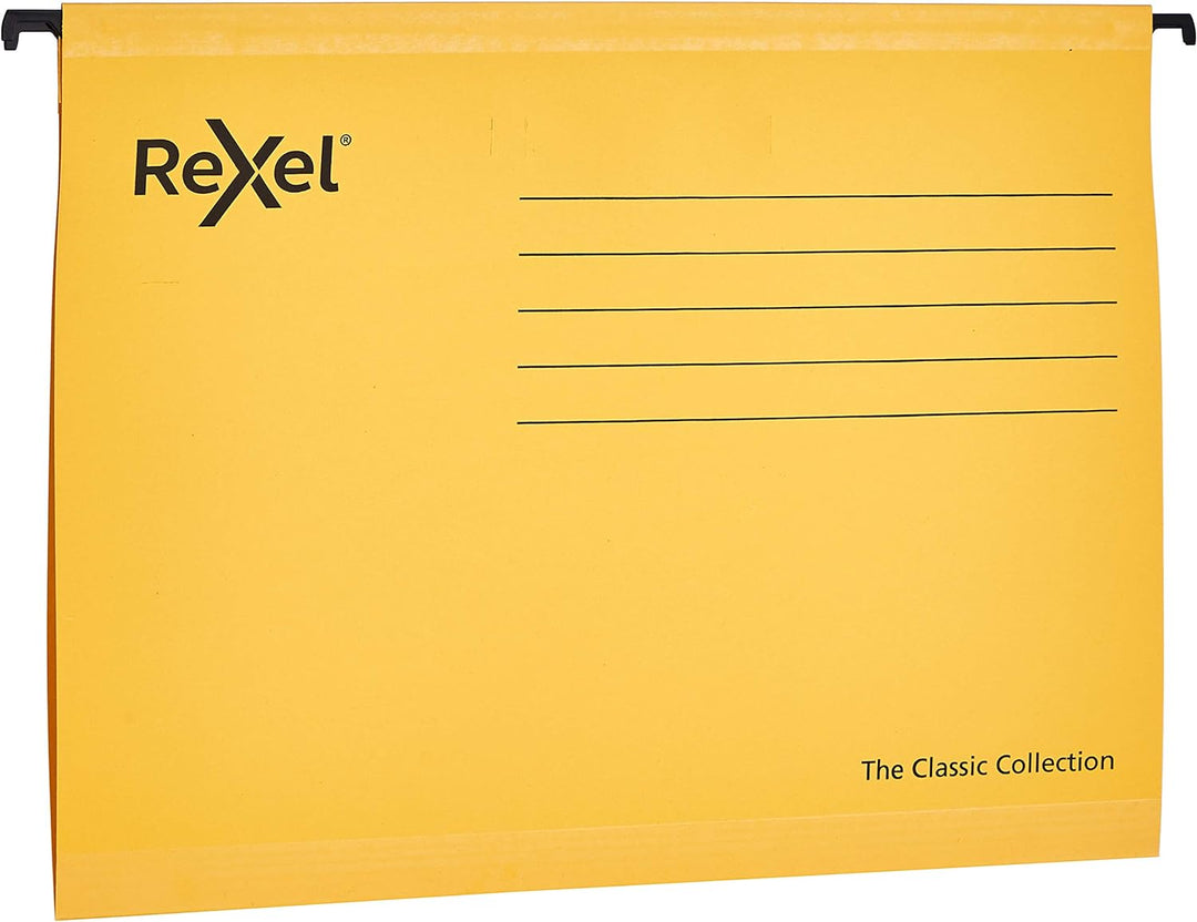 Rexel 2115588 Hängemappe Classic, verstärkt, A4, Gelb, gelb