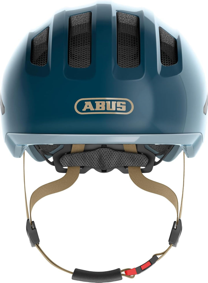 ABUS Kinderhelm Smiley 3.0 ACE LED - Fahrradhelm mit Licht - tiefe Passform & Platz für einen Zopf -