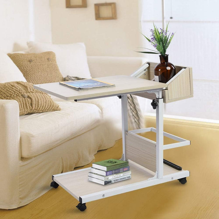 Cocoarm Betttisch Auf Rollen Abnehmbarer Laptop-Schreibtisch Mit Rollen, Schublade, Multifunktional,