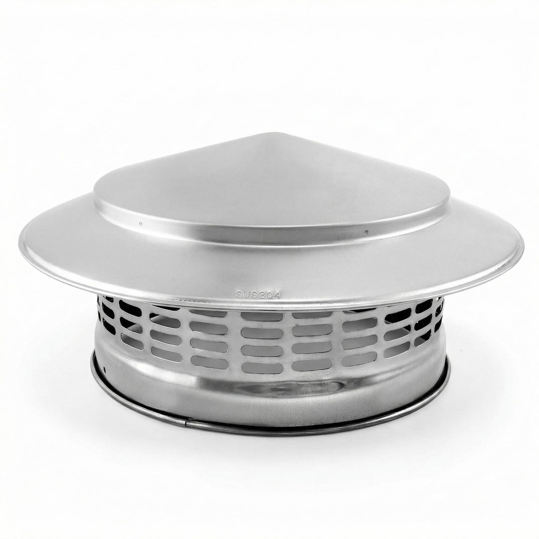 QWORK® 200 MM Regenhaube aus Edelstahl 304, Kaminhaube, Runder Regenhut, Schornsteinabdeckung Ø200,