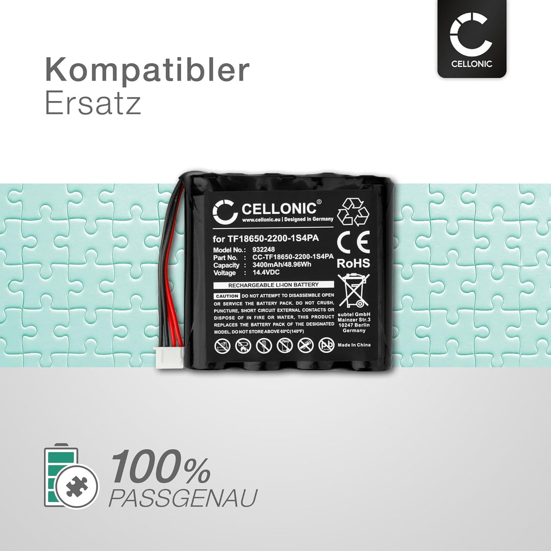 CELLONIC, Lautsprecherakku kompatibel mit Marshall Kilburn (3400mAh, 14.4V) 1x Ersatzakku TF18650-22