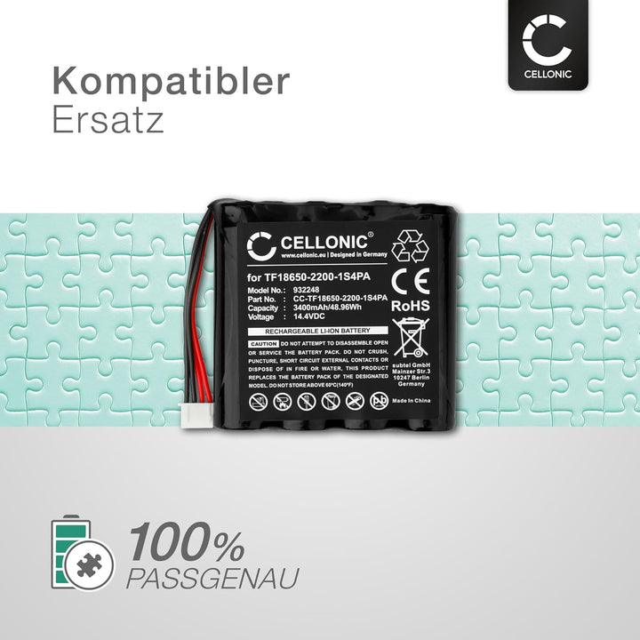 CELLONIC, Lautsprecherakku kompatibel mit Marshall Kilburn (3400mAh, 14.4V) 1x Ersatzakku TF18650-22