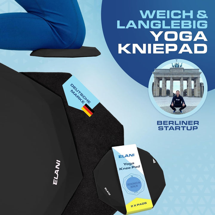 ELANI - Yoga Kniekissen (2er Pack) - Extra dick & bequem mit Anti Rutsch Oberfläche - perfekt für un