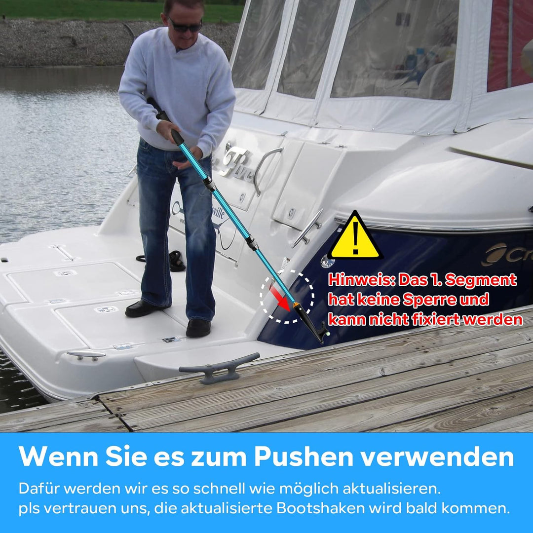 KOMCLUB Teleskop Bootshaken Aluminium Leichtgewicht Push Pole Mehrzweck 1,1-1.4M Ausziehbare Stange