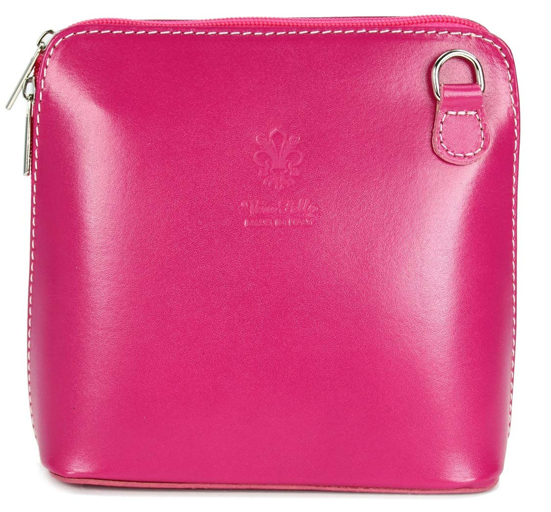 Belli italienische Ledertasche Damen Umhängetasche klein Handtasche Schultertasche Abendtasche in pi