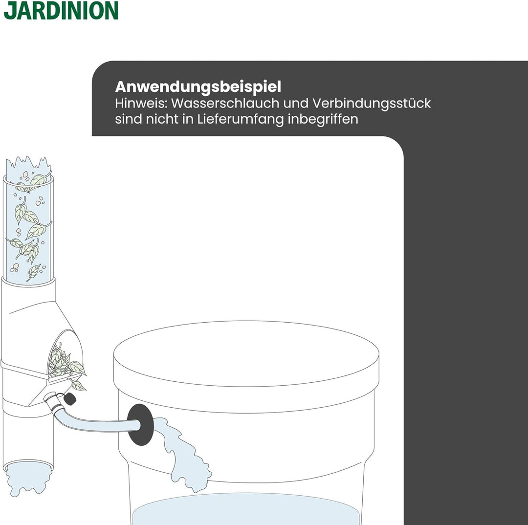 Jardinion Regenwasserfilter, Fallrohr Laubabscheider Schwarz 30,5 x 12 x 17,5 cm Regenwassersammler