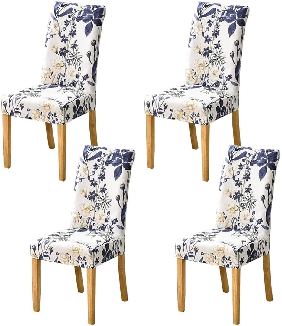 HZDHCLH Stuhlhussen 4er Set Stuhlbezüge Stretch abnehmbar, waschbar, Esszimmerstuhl-Schutzsitz für H