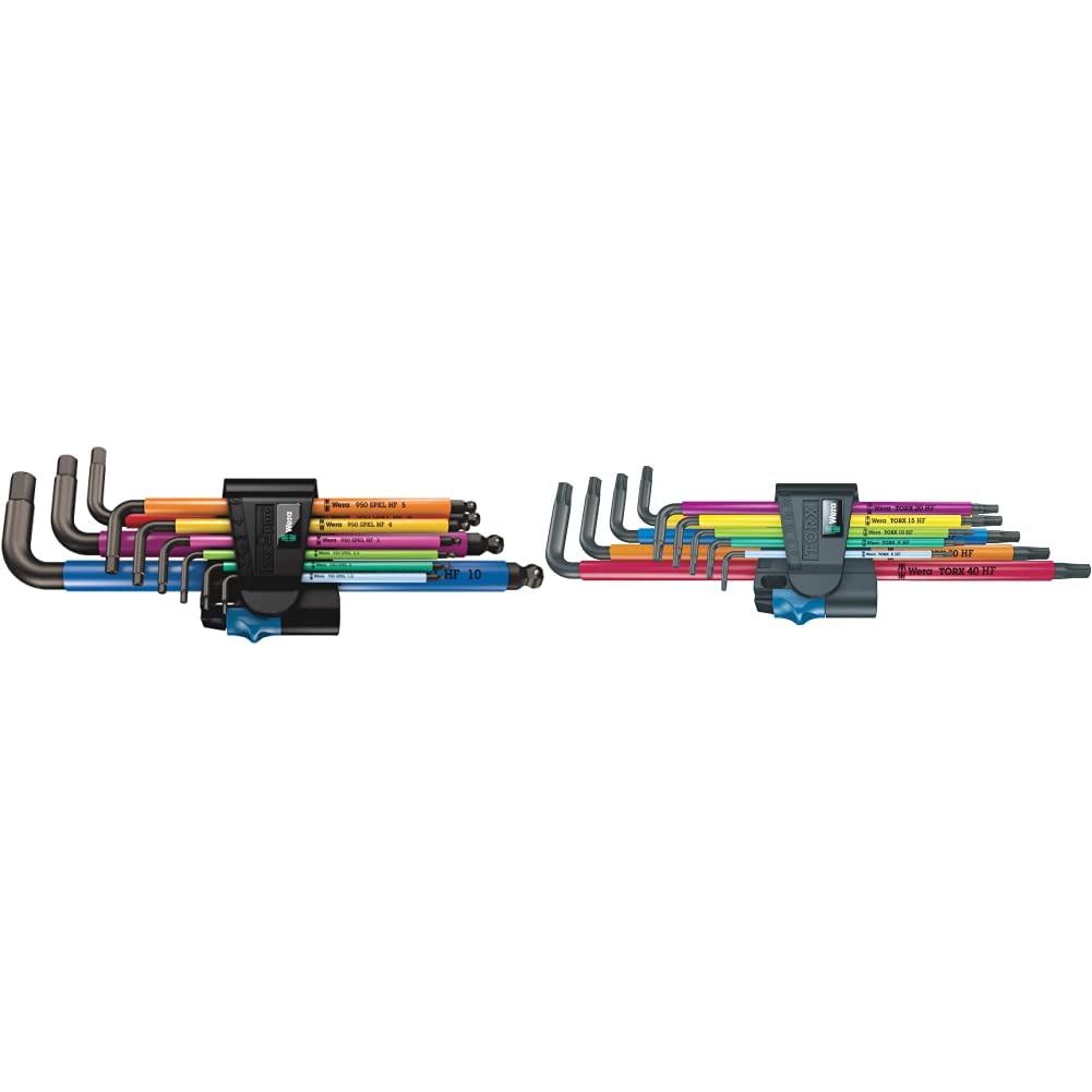 Wera 05022210001 950/9 Hex-Plus Multicolour HF 1 Multicolour Winkelschlüsselsatz, 9-teilig & 0502447
