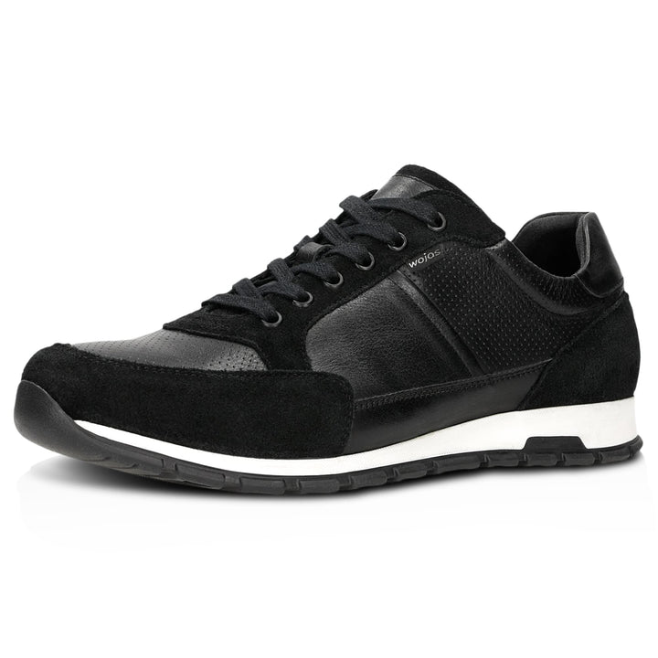 WOJAS - Herren Sneakers I Leder I Weiches Innenfutter I Dunkelblaue Akzente I Praktisch und Bequem I