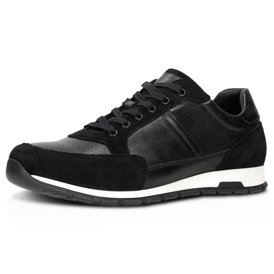 WOJAS - Herren Sneakers I Leder I Weiches Innenfutter I Dunkelblaue Akzente I Praktisch und Bequem I