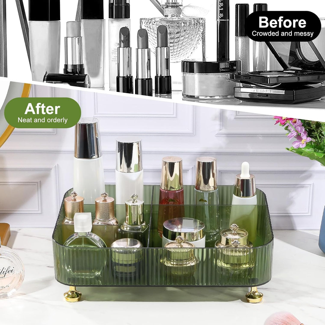 DASITON Make Up Kosmetik Organizer Acryl, 5 Fächer Schmink Aufbewahrung für Pinsel, Lippenstift, Par