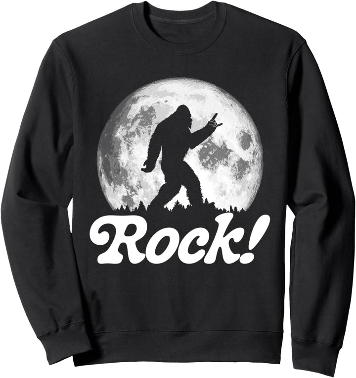 Rock! Rock n' Roll Bigfoot Dude & Moon Sweatshirt