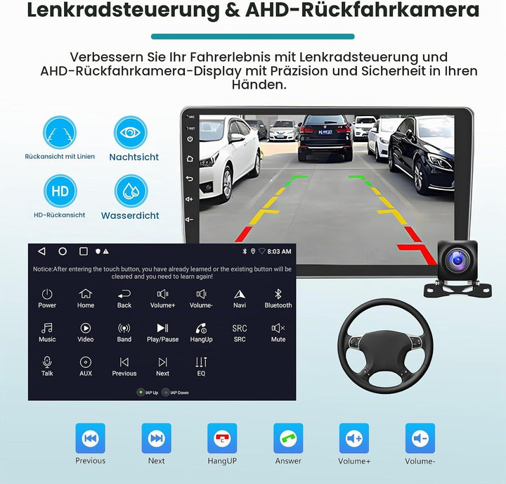 Hikity 2G 64G Android 15 Autoradio Für Ford Focus MK1 C170 1998-2004(Linkslenker) mit Wireless Carpl