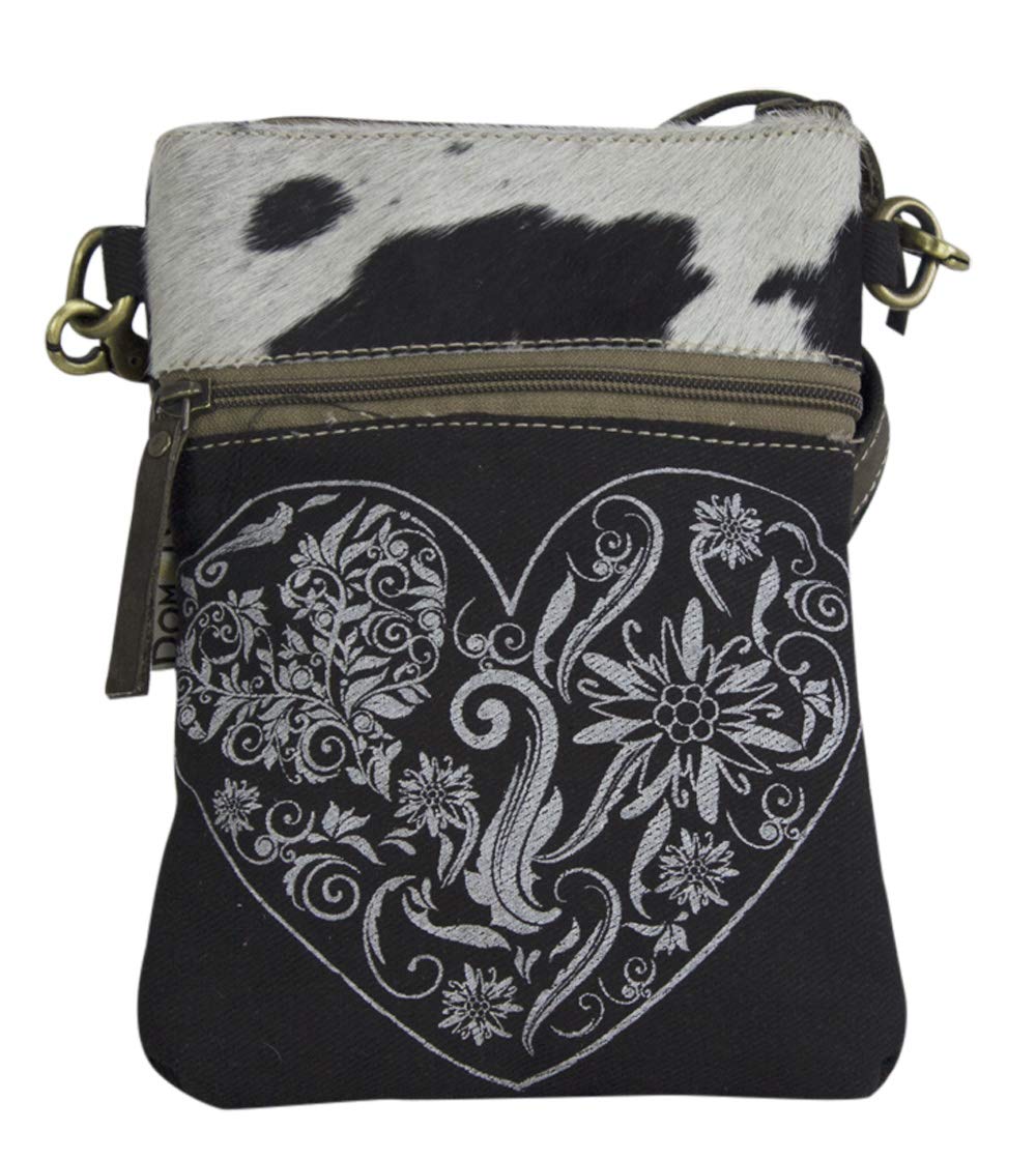 Domelo klein Trachtentasche. Canvas Umhängetasche. Damen Oktoberfest Tasche. Dirndltasche. Schwarze
