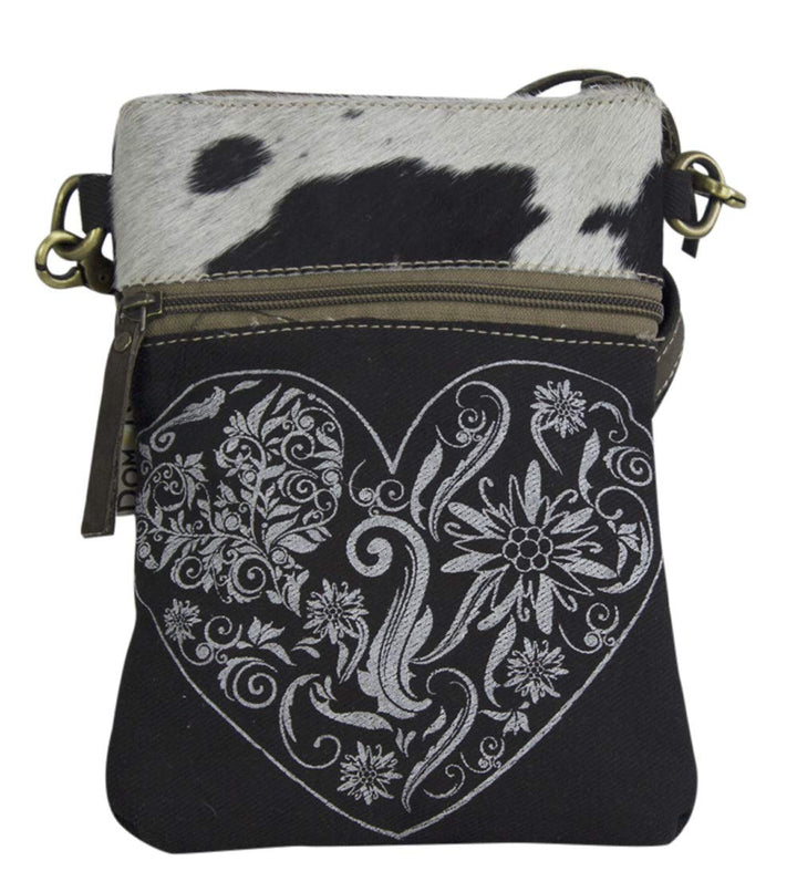 Domelo klein Trachtentasche. Canvas Umhängetasche. Damen Oktoberfest Tasche. Dirndltasche. Schwarze