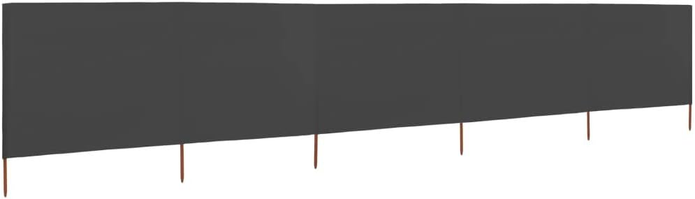 Windschutz, Strand-Windschutz für Camping, 5 Paneele, anthrazitgrauer Stoff, 600 x 80 cm, Sichtschut