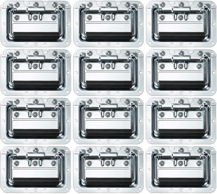 Adam Hall Hardware 34082 M12 AH - 12er Set Klappgriff / Kistengriff gefedert silber in 8 mm Einbausc