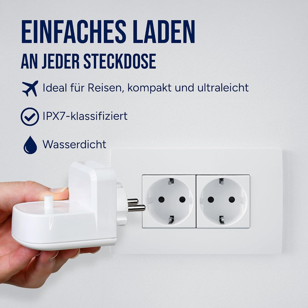 ProofVision Elektrisches Zahnbürsten-Wandladegerät für EU-Steckdose für Oral-B/Braun Modellen (ausse