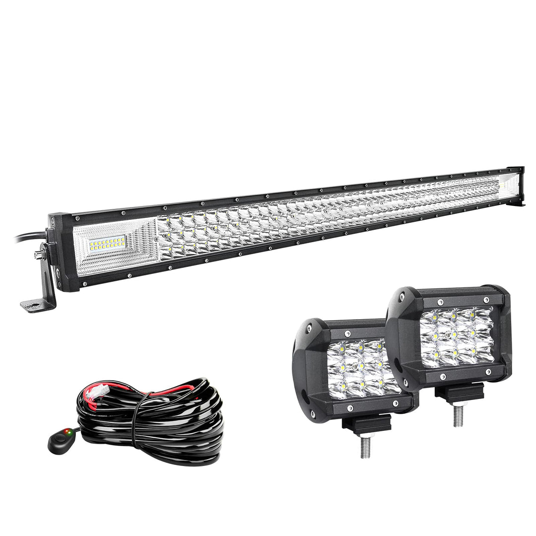 Willpower 42 Zoll 107CM 540W Led Arbeitsscheinwerfer Bar + 4 Zoll 10CM Led Scheinwerfer + Kabelbaum