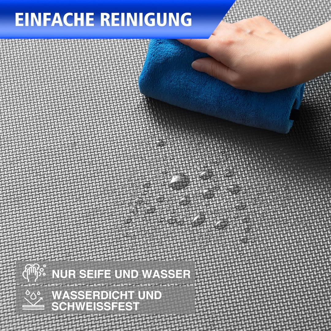 Eva Bodenschutzmatte Fitness 30x30x1cm – Puzzlematte rutschfest & stossdämpfend – 18 Stück grau – Bo