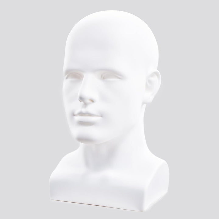 Schaufensterpuppenkopf, männlich, glänzend, für Kopfhörer, Hüte, Perücken, Schmuck, Schwarz (L90YB-P