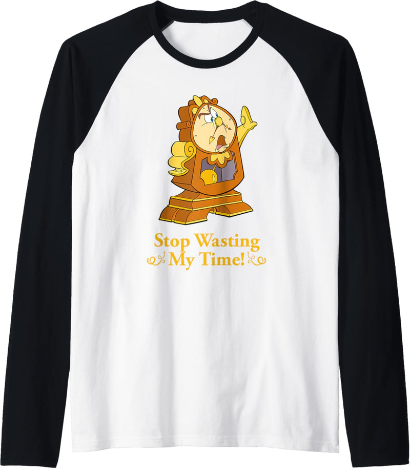 Disney Beauty and the Beast Cogsworth Stop Wasting My Time Raglan