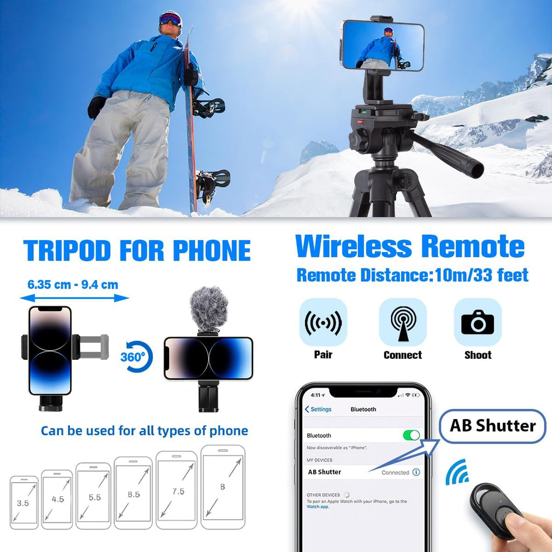 Kamera Stativ, 175cm Aluminium Videostativ mit Fluidkopf für Sony/Nikon/Canon, Leichtes Telefonstati