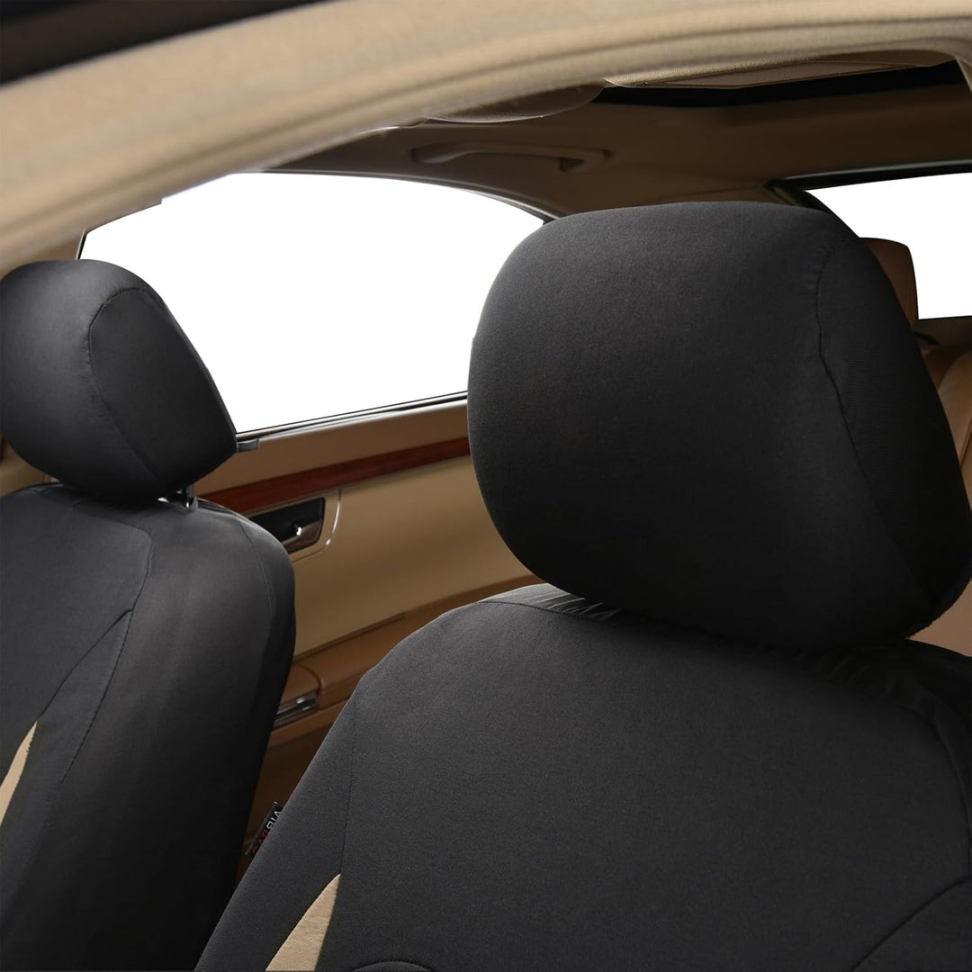 Flying Banner Stoff Autositzbezüge Komplettset Universal Set mit Airbag (Vollständige Reihe, Beige u