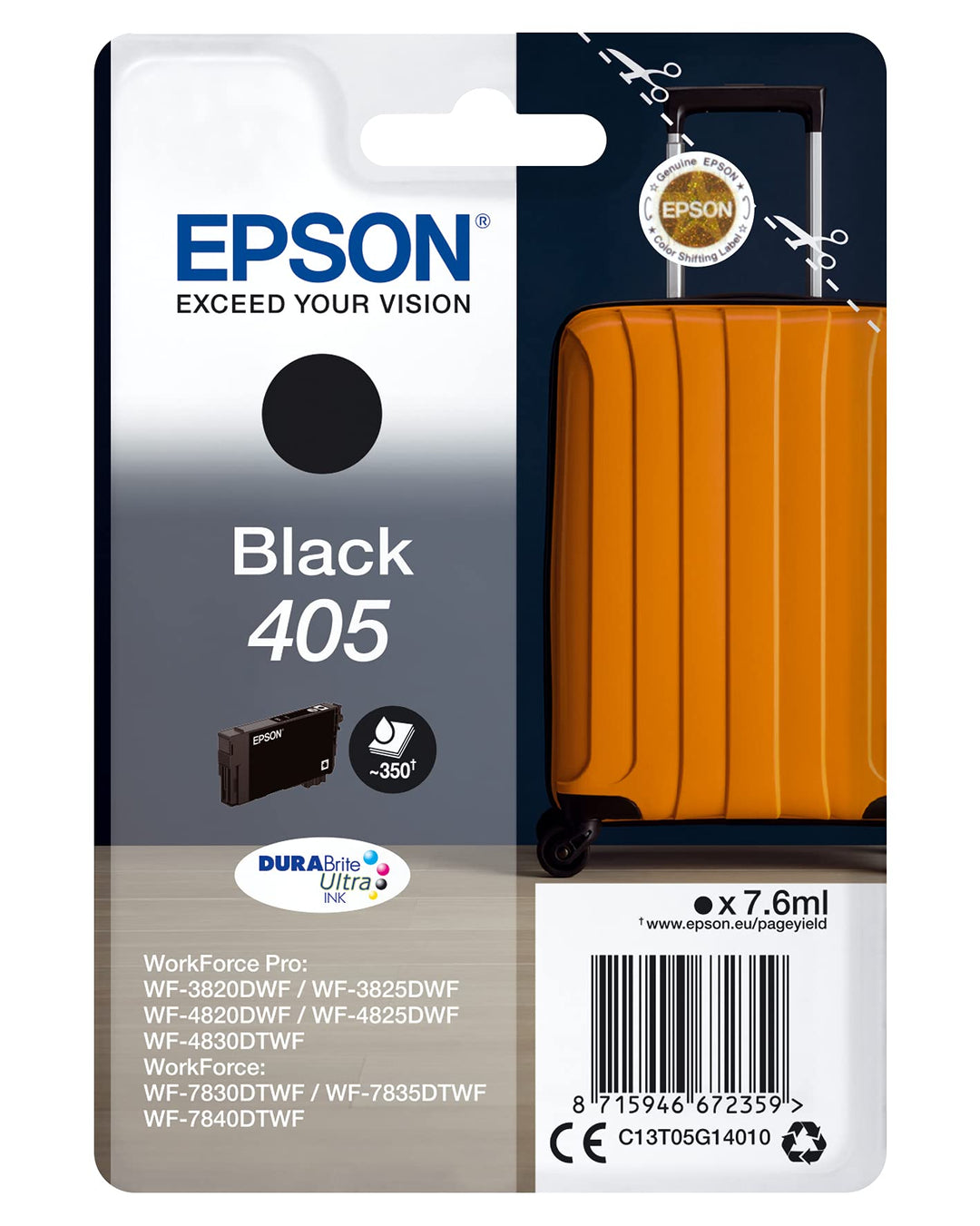 Epson Orginal 405 Tinte Koffer, WF-3820DWF WF-3825DWF WF-4820DWF WF-4825DWF WF-4830DTWF WF-7830DTWF