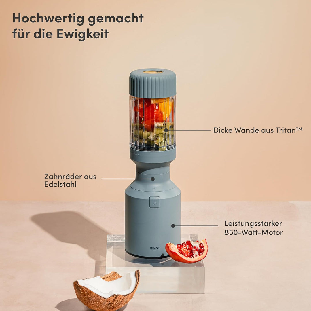 BEAST Standmixer 850W - Kompakter Smoothie Maker und Hochleistungsmixer mit 3 Tritan Mixbechers 785,