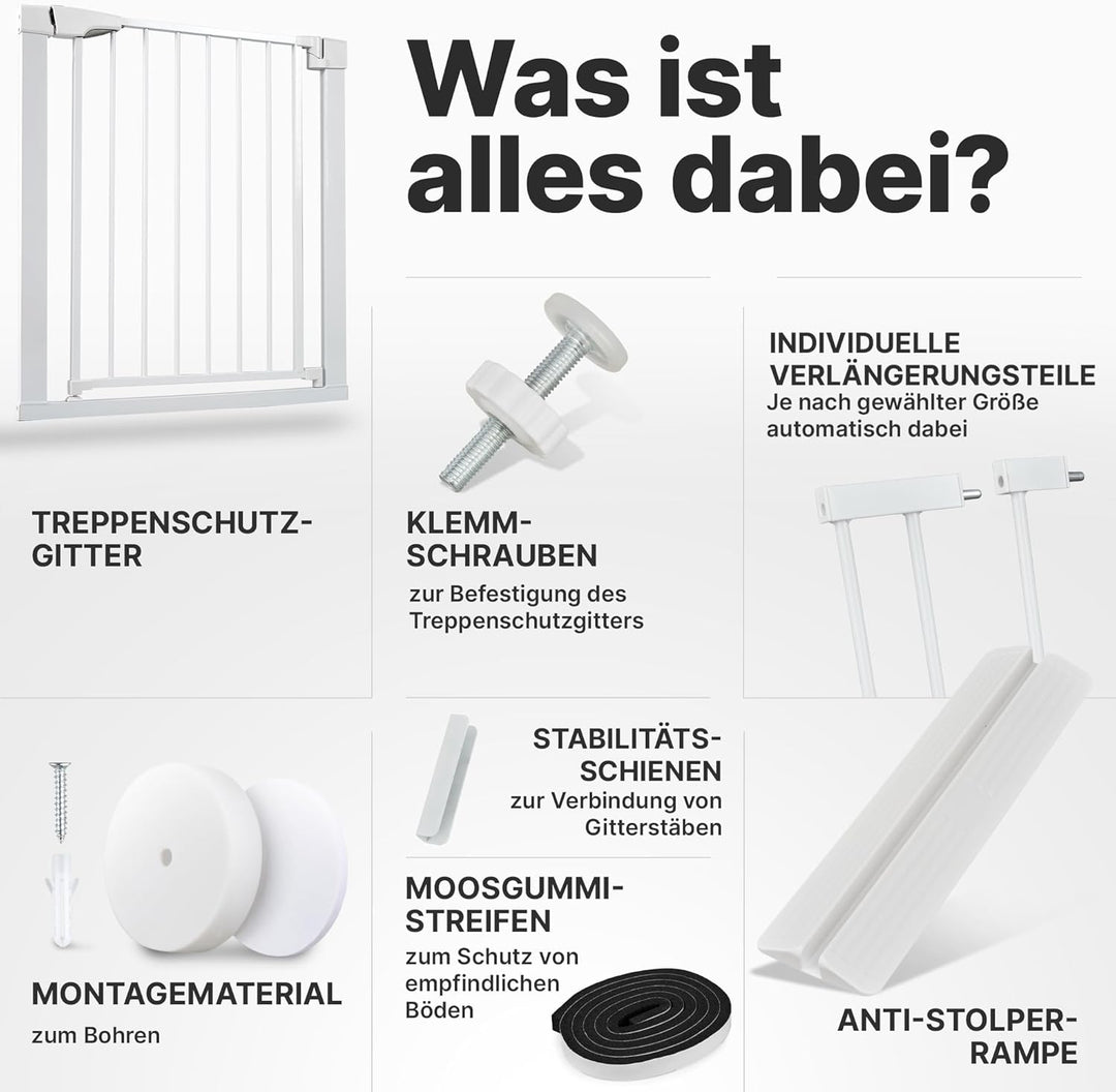 Treppenschutzgitter ohne Bohren GS-Zertifikat Türschutzgitter Türgitter Baby, Hunde, Kinder Kindersc