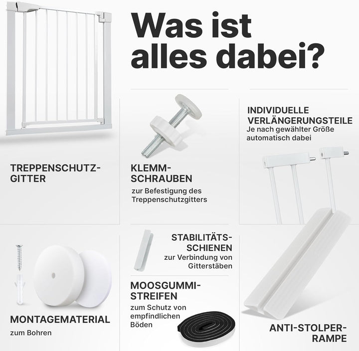 Treppenschutzgitter ohne Bohren GS-Zertifikat Türschutzgitter Türgitter Baby, Hunde, Kinder Kindersc