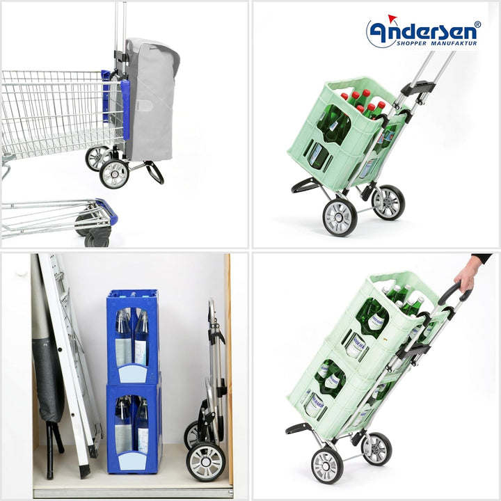 Andersen Einkaufstrolley - klappbar - 44 Liter - belastbar 30 kg - Aluminium - Trolley - Rad Ø 15 cm